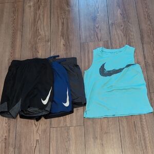 Nike Black and Blue Shorts with Light Blue Tank